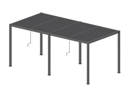 Aluminiumspalier 5,8x4 m med manuelt åbent tag Antracit