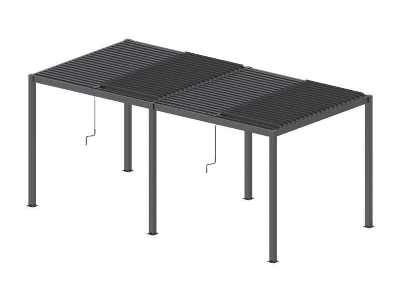 Aluminiumspalier 5,8x4 m med manuelt åbent tag Antracit