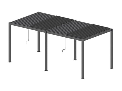 Aluminiumspalier 5,8x4 m med manuelt åbent tag Antracit
