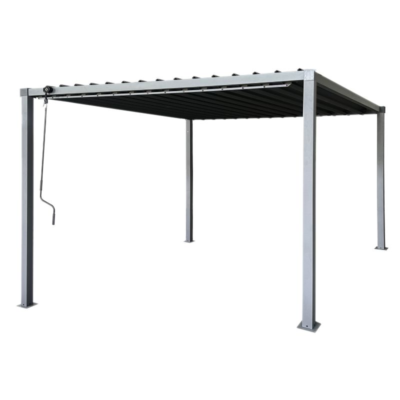 Pergola Multiklimatisk 3x3 m Stål Justerbart Tag 9 m²