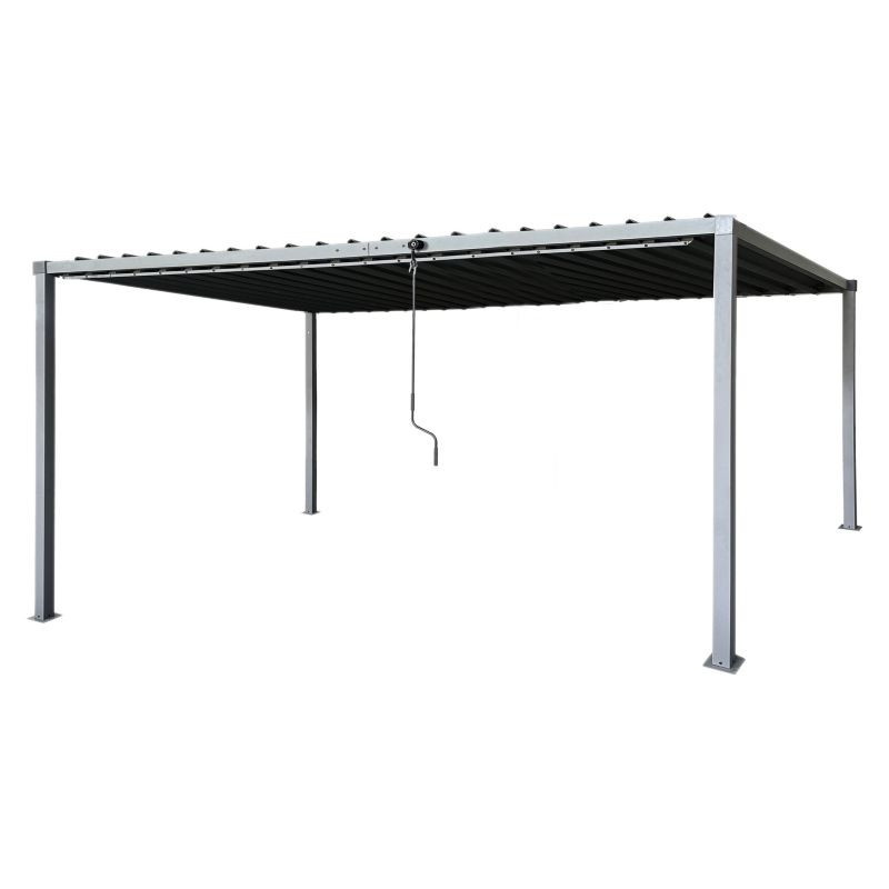 Pergola 3x4 m Stål Justerbart Tag 12 m²