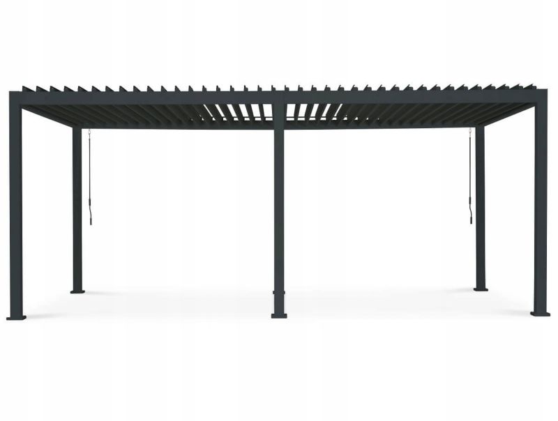 Aluminiumspergola Premium 3x6 m Grå Vandtæt