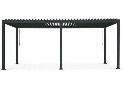 Aluminiumspergola Premium 3x6 m Grå Vandtæt