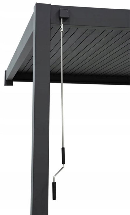 Aluminiumspergola Premium 3x6 m Grå Vandtæt