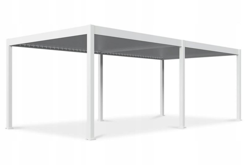 Pergola Deluxe Automatic 3,6x7,2 m Hvid LED