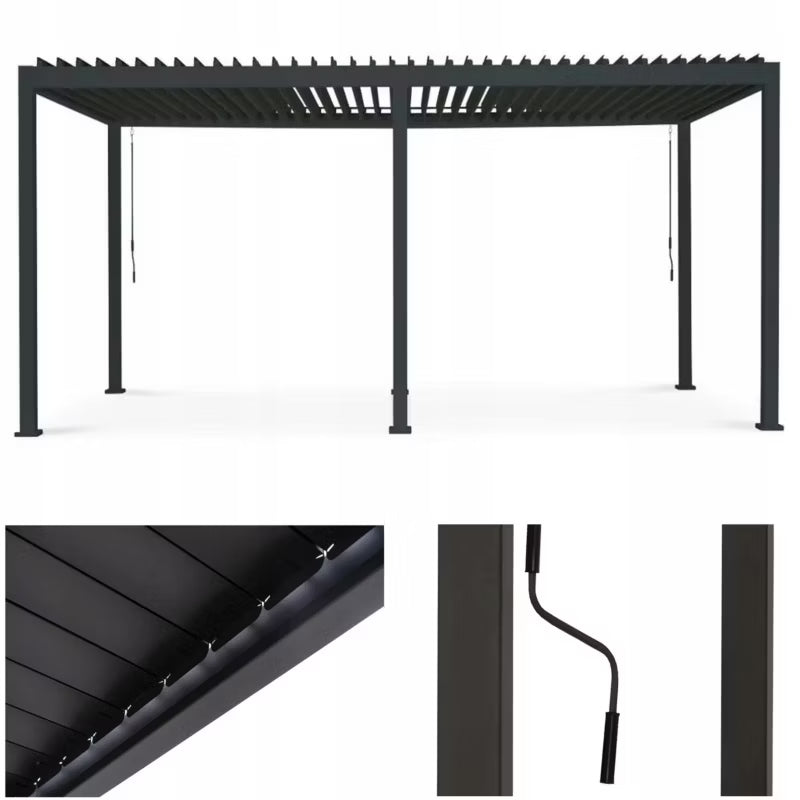 Pergola Premium 3x6 m Antracit Aluminium