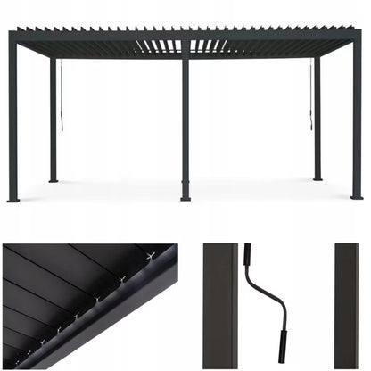 Pergola Premium 3x6 m Antracit Aluminium