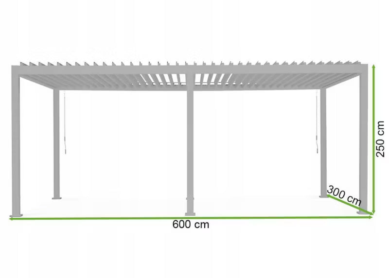 Pergola Premium 3x6 m Antracit Aluminium
