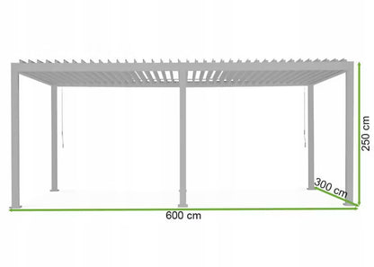 Pergola Premium 3x6 m Antracit Aluminium