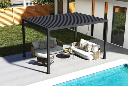 Pergola PRIMARY 3x4 m Antracit med Lameltag