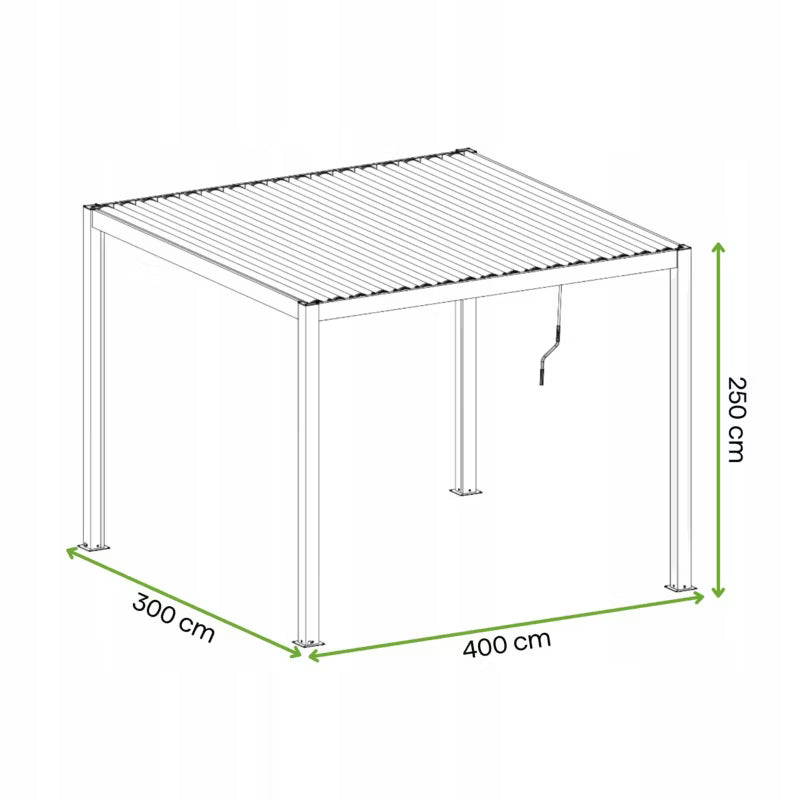 Pergola PRIMARY 3x4 m Antracit med Lameltag