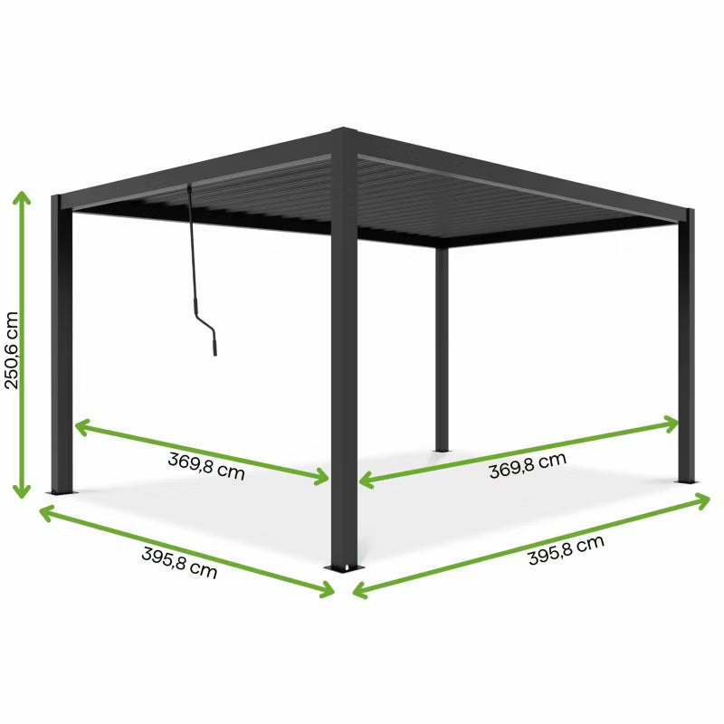 Pergola PRIMARY 4x4 m Antracit Stål