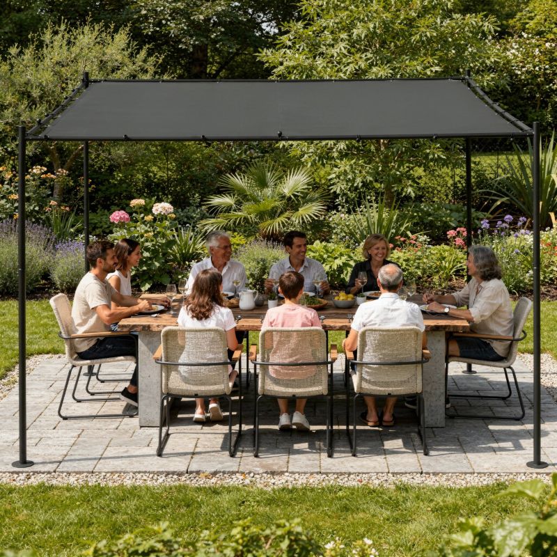 Stålpergola 3x3 m Sort