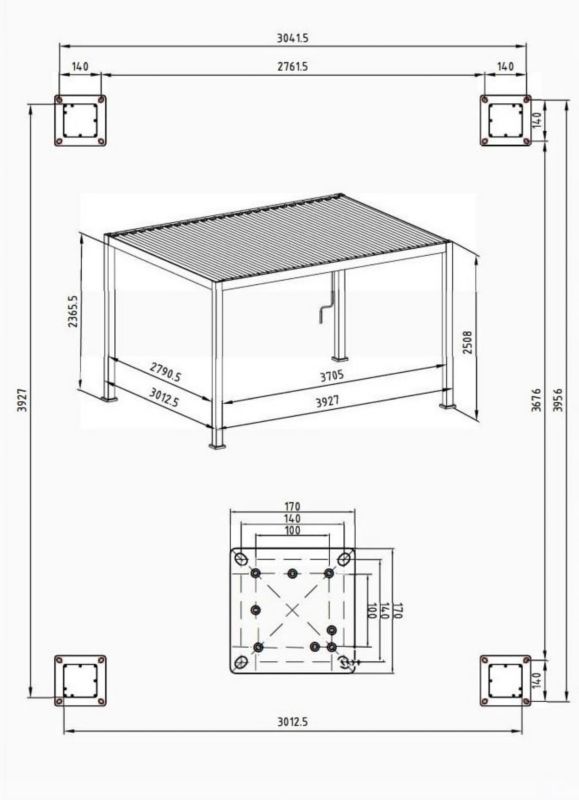 Aluminiumspær Premium 300x400 cm Hvid