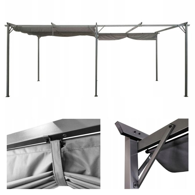 Pergola Sprint 3x6 m Grå Stål