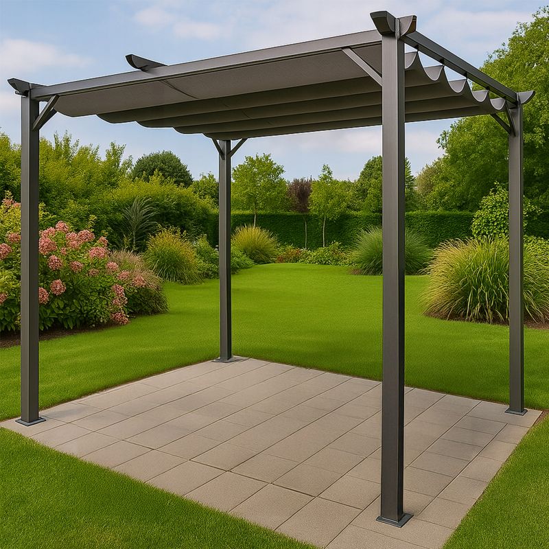 Metal Pergola 300x400 cm Antracit med Skydetag