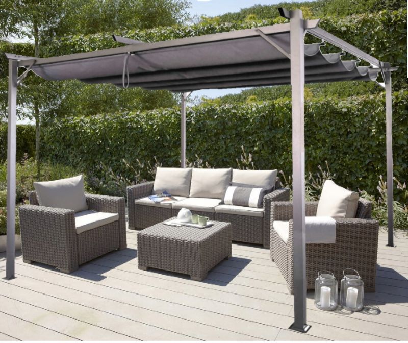 Metal Pergola 300x400 cm Antracit med Skydetag