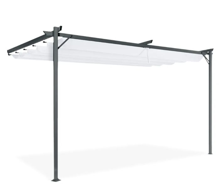 Vægmonteret Pergola Sprint Wall 4x2,7 m Hvid