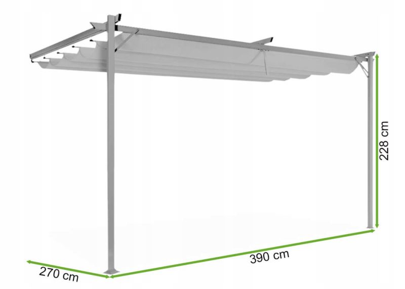 Vægmonteret Pergola Sprint Wall 4x2,7 m Hvid