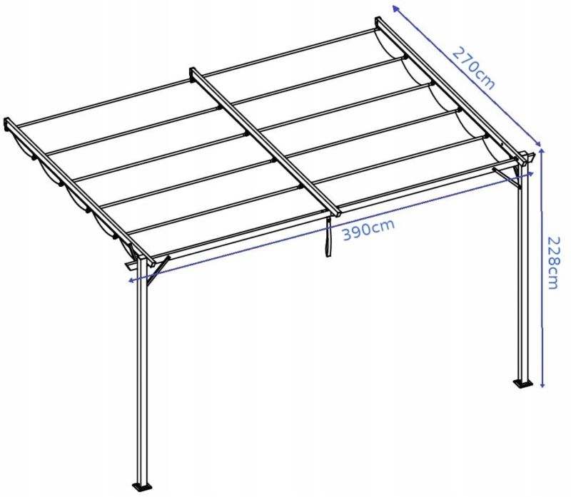 Vægmonteret Pergola Sprint Wall 4x2,7 m Hvid