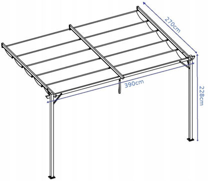 Vægmonteret Pergola Sprint Wall 4x2,7 m Hvid