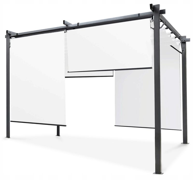 Pergola Sprint Plus 3x4 m Antracit med Hvide Sideskærme