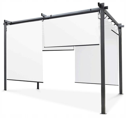 Pergola Sprint Plus 3x4 m Antracit med Hvide Sideskærme