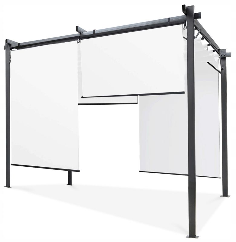 Pergola Sprint Plus 3x3 m Antracit Hvide Sideruller