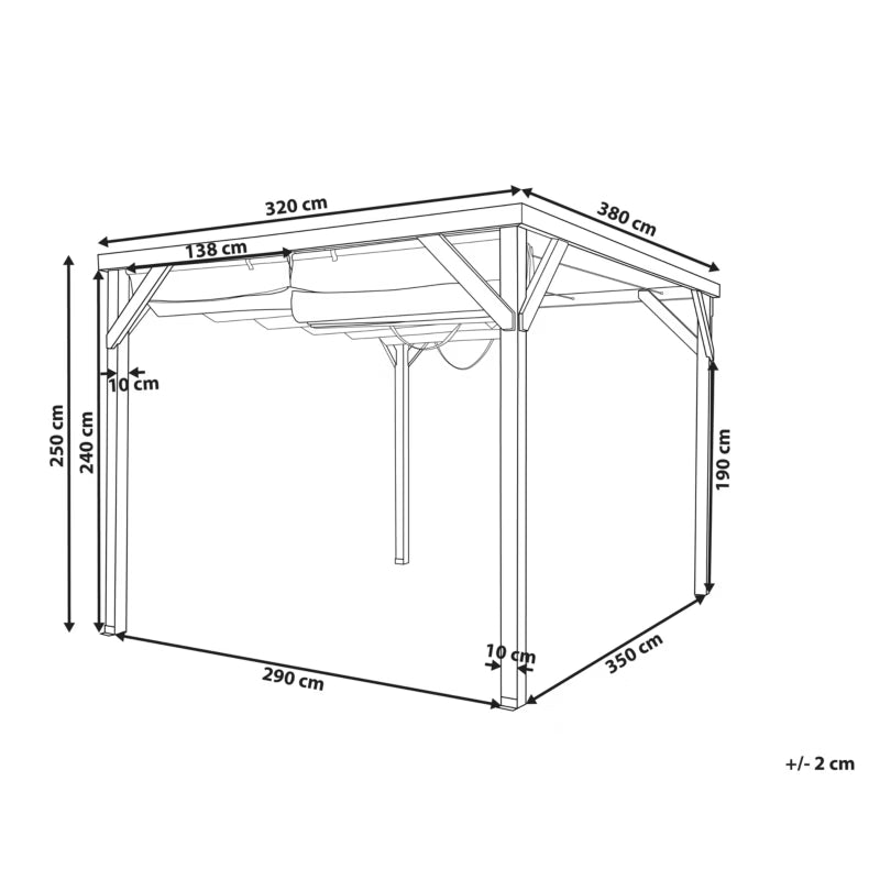 Pergola Villarosa 320x380 cm Brun og Beige Træ
