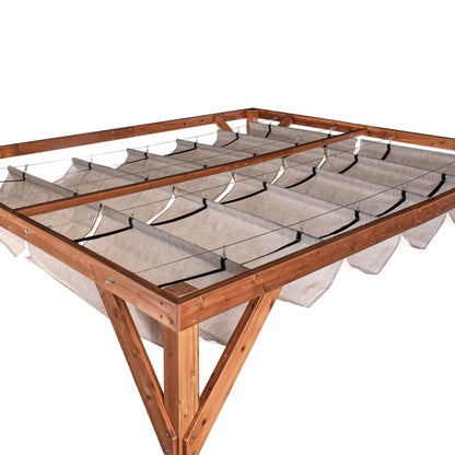 Pergola Villarosa 320x380 cm Brun og Beige Træ