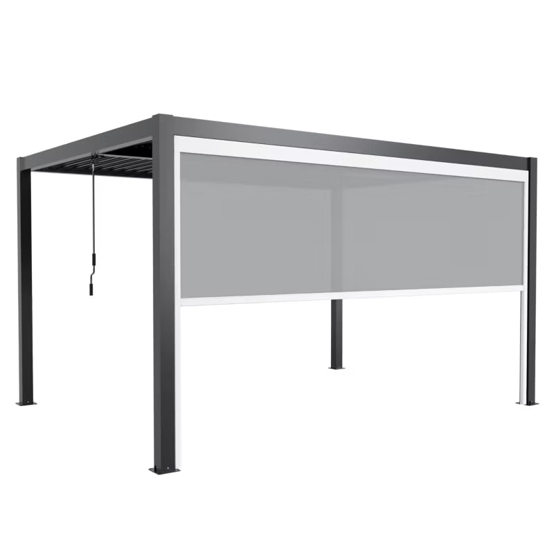 Pergolamarkise 370x218 cm Elektrisk Hvid