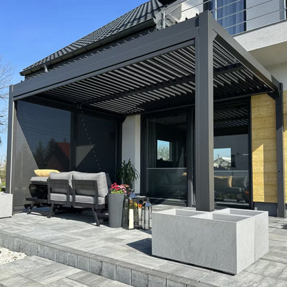 Pergolamarkise Luxe Elektrisk 370x238 cm Antracit