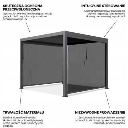 Pergolarullegardin 270x238 cm Antracitgrå