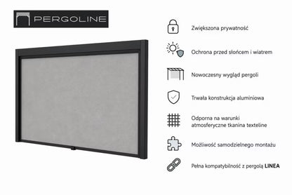 Pergolarullegardin Linea 3m Antracit