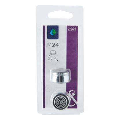 Perlator 24 mm M24 Mosiężny Chrom Błyszczący 2-Pak 3663602552130