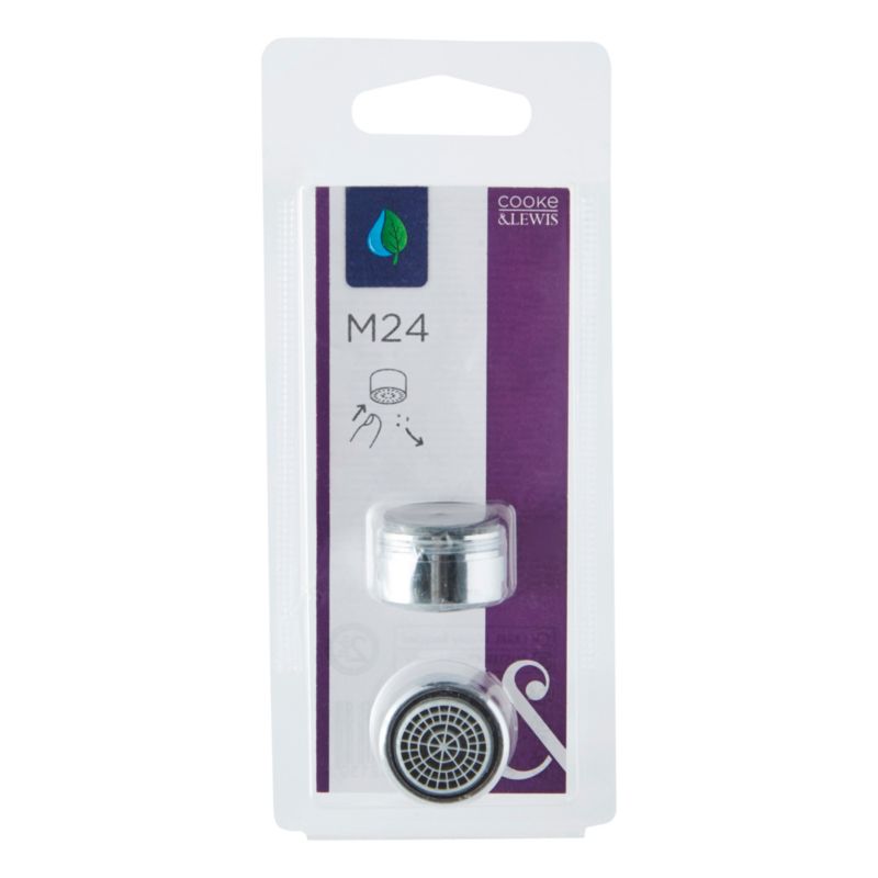 Perlator 24 mm M24 Mosiężny Chrom Błyszczący 2-Pak 3663602552130