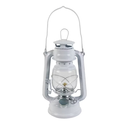 Petroleumslampe 24 cm Hvid
