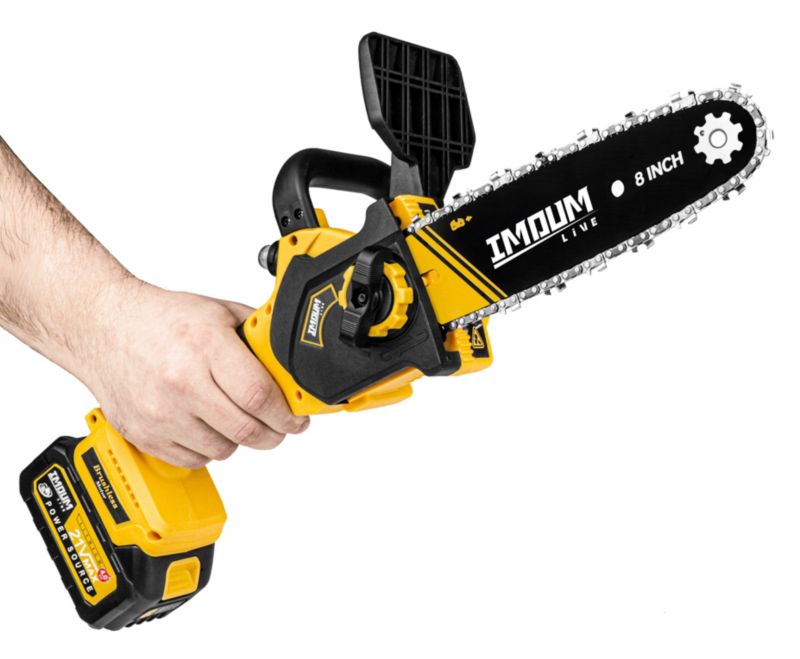 Imoum 900W børsteløs akku-kædesav 8" med 2x batterier, 1 sæt