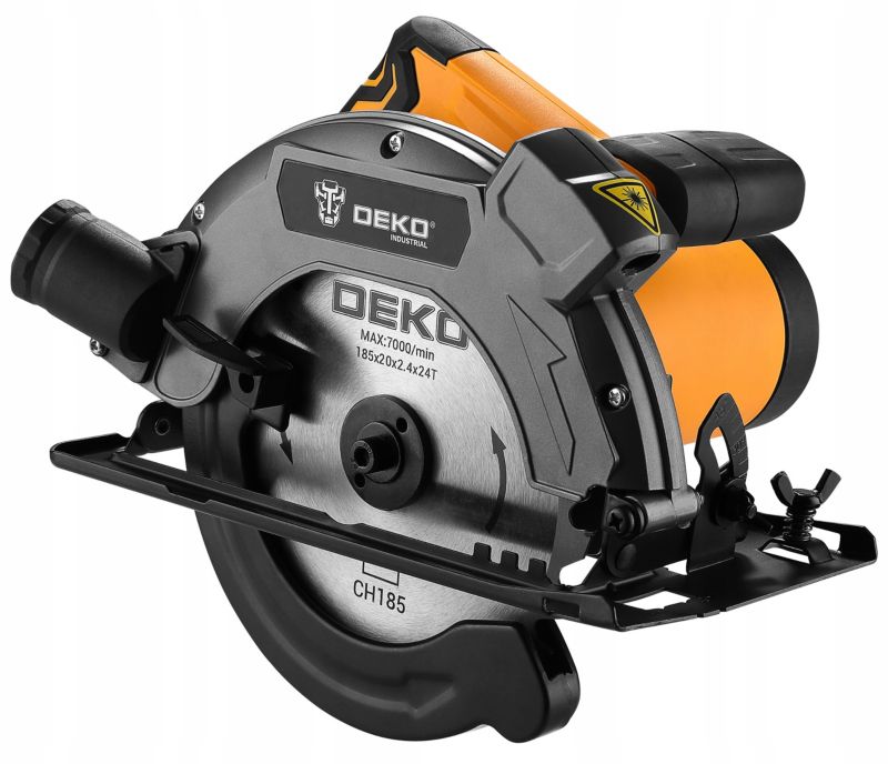 DEKO 1600W rundsav med laserstyreskinne, 1 sæt