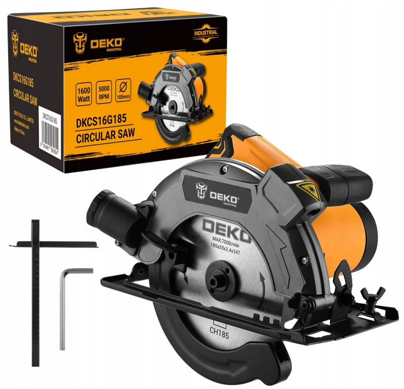 DEKO 1600W rundsav med laserstyreskinne, 1 sæt