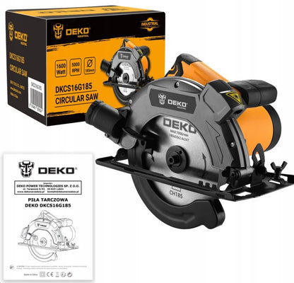 DEKO 1600W rundsav med laserstyreskinne, 1 sæt