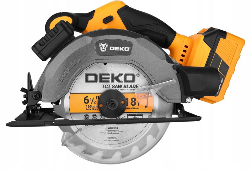 DEKO akku rundsav 1600W 3Ah 20V komplet