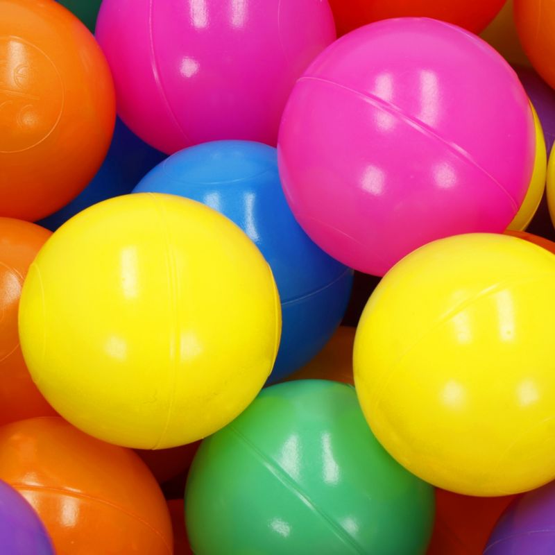 Springos 100 stk. farverige bolde til tørbassin og legehjørne til børn, multifarvet, 1 sæt
