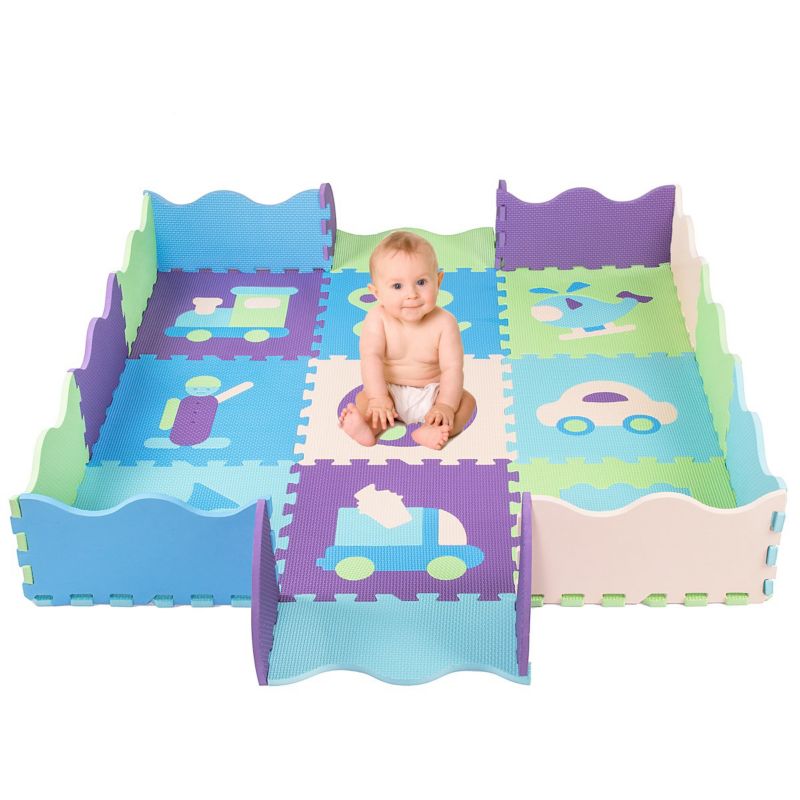 Springos skumpuslespil til børn 90x90 cm 77 dele 1 stk.