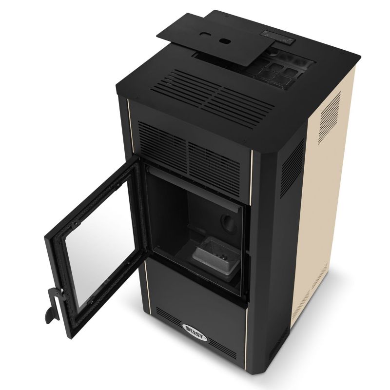 Pilleovn Optima 10 kW Cappuccino 51x37,5x76,5 cm