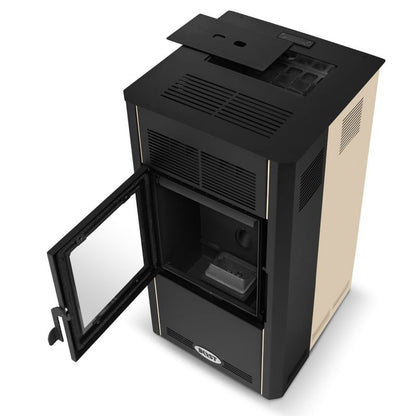 Pilleovn Optima 10 kW Cappuccino 51x37,5x76,5 cm