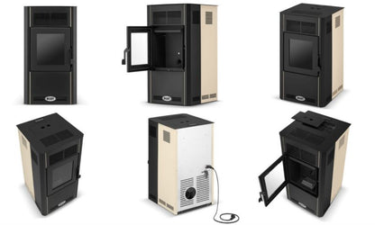 Pilleovn Optima 10 kW Cappuccino 51x37,5x76,5 cm