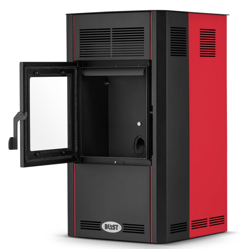 Pilleovn Optima 10 10 kW Rød