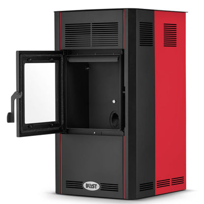 Pilleovn Optima 10 10 kW Rød