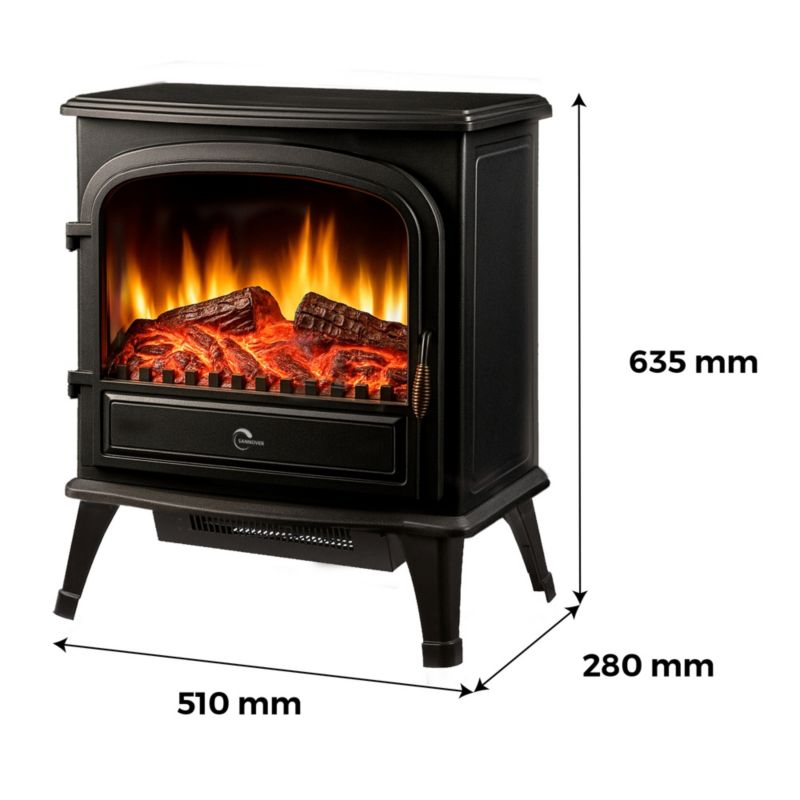 Elektrisk Kamin 2000W 51x28x63,5 cm Sort